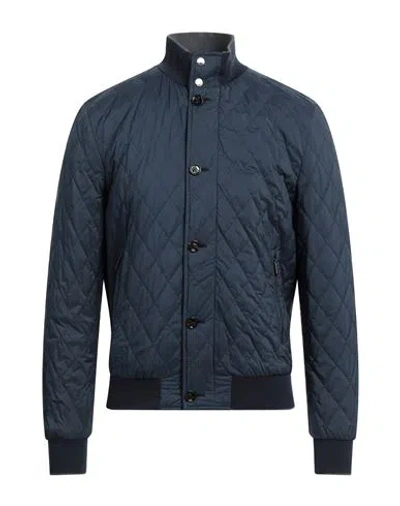 Moorer Man Puffer Navy Size 42 Polyamide, Polyurethane, Polyester In Blue