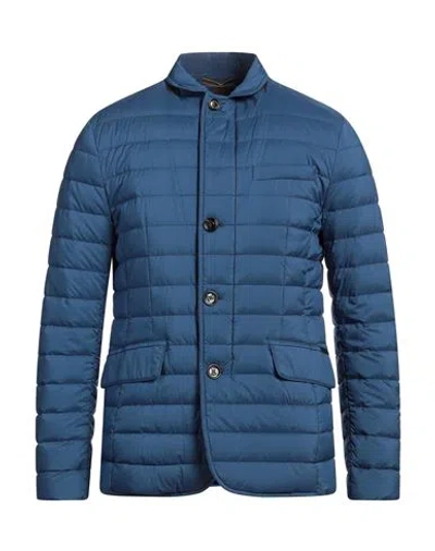 Moorer Man Puffer Navy Size 44 Polyamide, Polyurethane In Blue