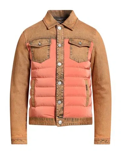 Moorer Man Puffer Orange Size 38 Cotton, Elastane In Neutral