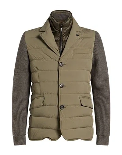 Moorer Man Puffer Taupe Size 38 Polyamide, Soft Leather In Gray