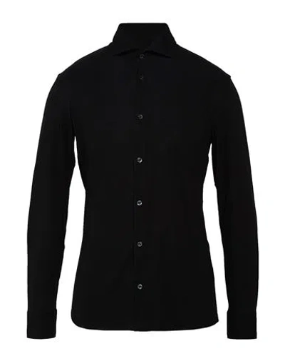 Moorer Man Shirt Black Size 48 Cotton, Elastane