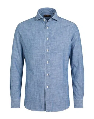 Moorer Man Shirt Blue Size 15 ½ Cotton