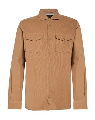 Moorer Man Shirt Camel Size 38 Cotton In Brown