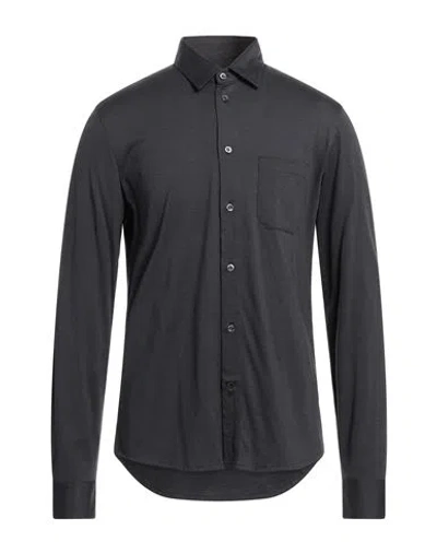 Moorer Man Shirt Charcoal Size 44 Cotton In Grey