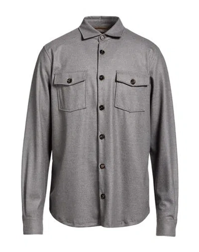 Moorer Man Shirt Grey Size 40 Wool, Polyamide In Gray