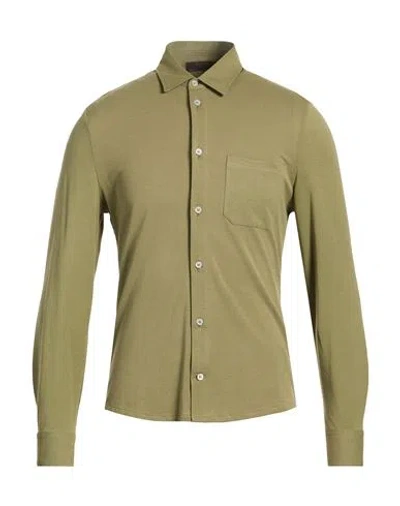 Moorer Man Shirt Khaki Size 40 Cotton In Green