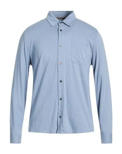 Moorer Man Shirt Light Blue Size 40 Pima Cotton