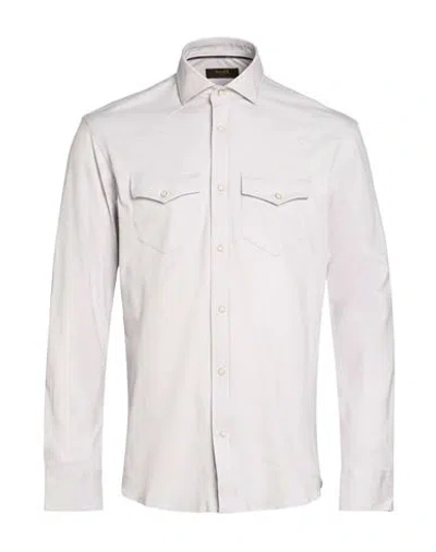 Moorer Man Shirt Light Grey Size 38 Cotton In White