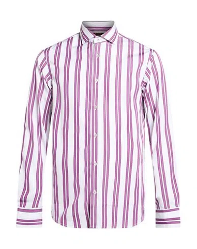 Moorer Man Shirt Mauve Size 38 Cotton In Purple