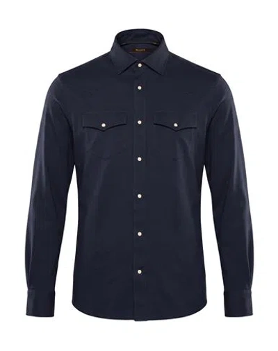 Moorer Man Shirt Midnight Blue Size 38 Cotton