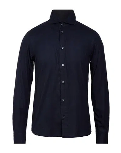Moorer Man Shirt Midnight Blue Size 38 Cotton, Lycra In Black