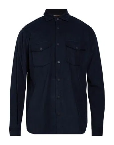Moorer Man Shirt Navy Size 38 Cotton In Black