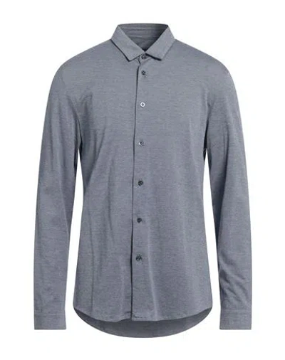 Moorer Man Shirt Slate Blue Size 38 Cotton