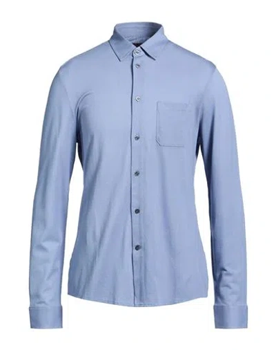 Moorer Man Shirt Slate Blue Size 50 Cotton