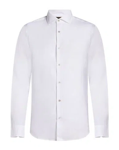 Moorer Man Shirt White Size 44 Linen