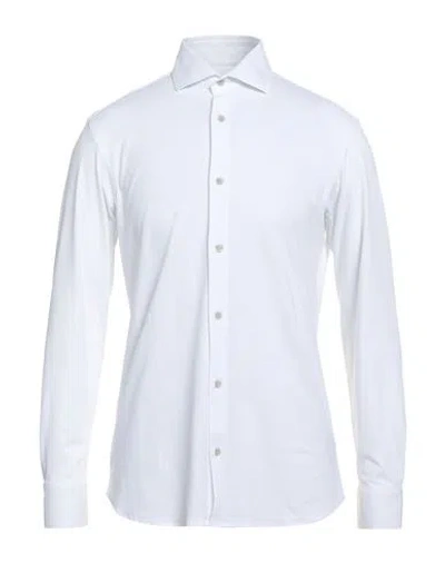 Moorer Man Shirt White Size 46 Cotton, Elastane