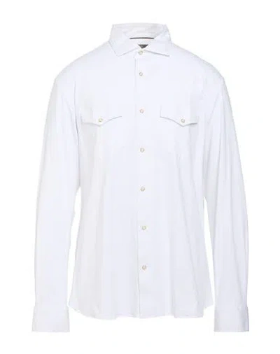 Moorer Man Shirt White Size 48 Cotton, Elastane