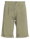 Moorer Man Shorts & Bermuda Shorts Military Green Size 40 Cotton, Silk, Elastane