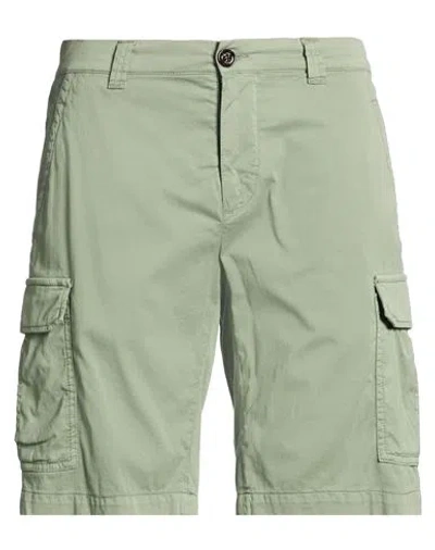 Moorer Man Shorts & Bermuda Shorts Military Green Size 42 Cotton, Silk, Elastane In Animal Print