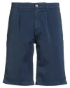 Moorer Man Shorts & Bermuda Shorts Navy Size 38 Cotton, Silk, Elastane In Blue