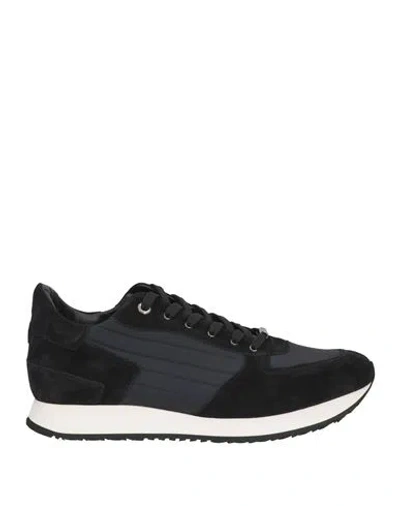 Moorer Man Sneakers Black Size 12 Leather, Textile Fibers