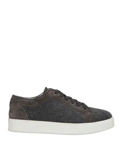 Moorer Man Sneakers Lead Size 9 Leather, Textile Fibers