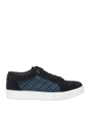 Moorer Man Sneakers Midnight Blue Size 7 Leather, Textile Fibers In Blue