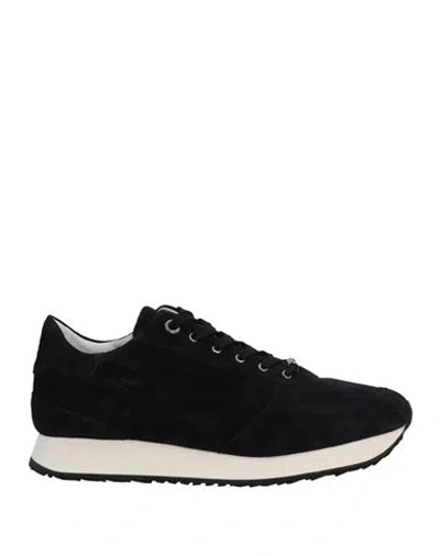 Moorer Man Sneakers Midnight Blue Size 7 Soft Leather In Black