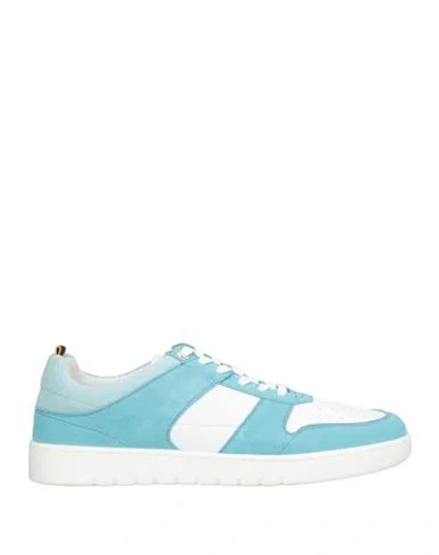 Moorer Man Sneakers Turquoise Size 8.5 Leather In Blue