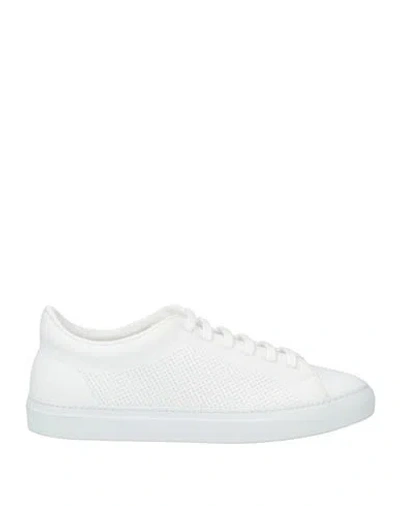 Moorer Man Sneakers White Size 9 Leather, Textile Fibers