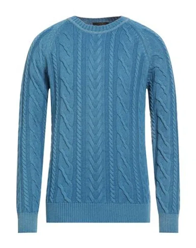Moorer Man Sweater Blue Size 38 Cashmere