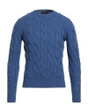 Moorer Man Sweater Blue Size 42 Wool, Cashmere In Blue