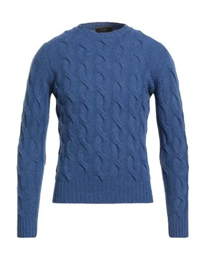 Moorer Man Sweater Blue Size 42 Wool, Cashmere