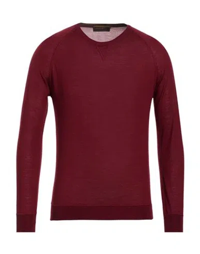 Moorer Man Sweater Brick Size 38 Wool, Silk, Cashmere In Red