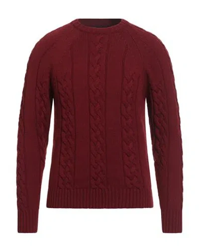Moorer Man Sweater Burgundy Size 38 Cashmere In Red
