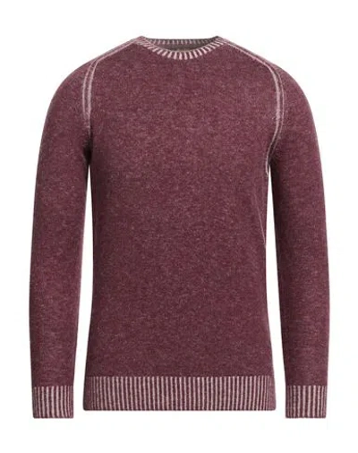 Moorer Man Sweater Burgundy Size 46 Virgin Wool In Brown