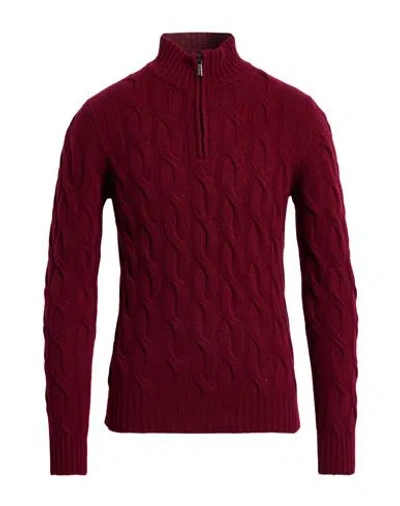 Moorer Man Sweater Burgundy Size 46 Wool, Cashmere In Red