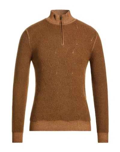 Moorer Man Sweater Camel Size 38 Wool In Brown