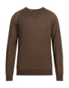 Moorer Man Sweater Chocolate Brown Size 42 Wool, Silk, Cashmere