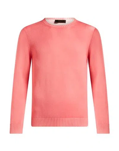 Moorer Man Sweater Coral Size 38 Cotton In Pink