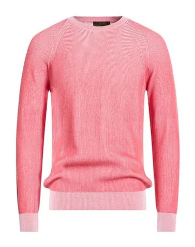 Moorer Man Sweater Coral Size 42 Cotton In Pink