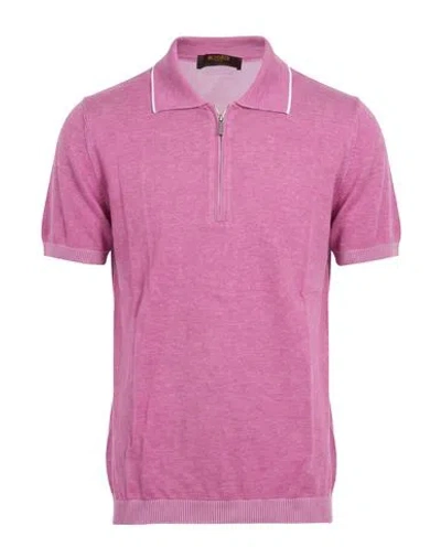 Moorer Man Sweater Mauve Size 36 Cotton In Pink