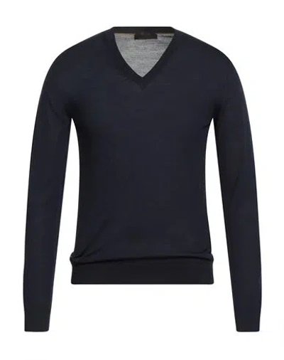 Moorer Man Sweater Midnight Blue Size 42 Virgin Wool In Black
