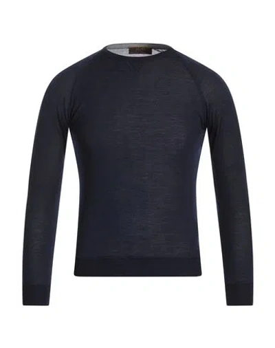Moorer Man Sweater Navy Size 34 Wool, Silk, Cashmere In Black