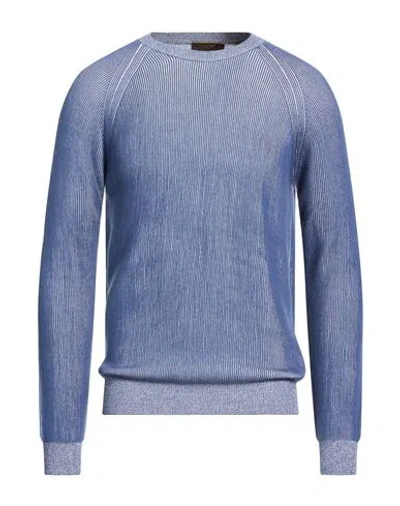 Moorer Man Sweater Navy Size 44 Cotton In Blue