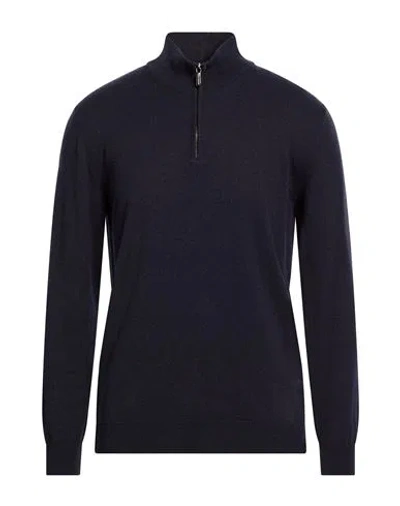 Moorer Man Sweater Navy Size 48 Cashmere, Silk In Blue