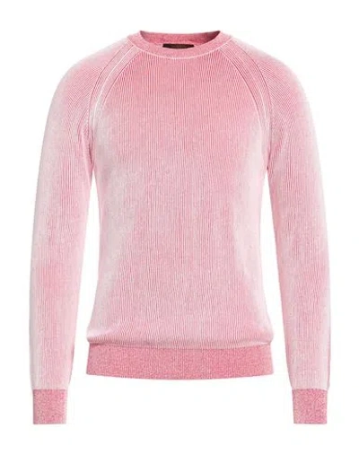 Moorer Man Sweater Red Size 44 Cotton In Pink