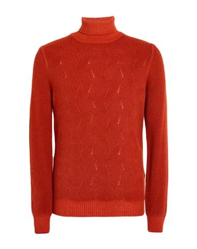 Moorer Man Sweater Rust Size 38 Wool In Red