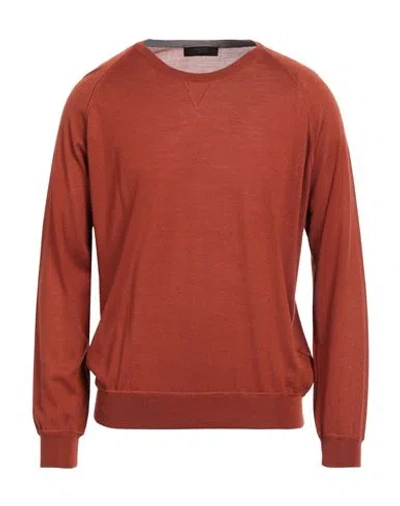 Moorer Man Sweater Rust Size 44 Wool, Silk, Cashmere