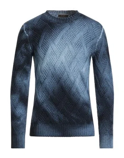Moorer Man Sweater Slate Blue Size 48 Wool